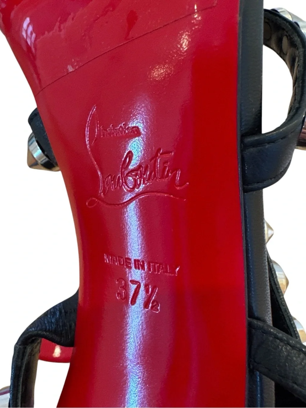 Christian Louboutin Spikita Strap 100 Black Leather Sandals NWT!
